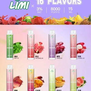 LIMI8000口抛棄式發光一次性電子煙多口味選擇現貨供應