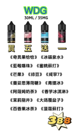 WDG電子煙油 買五送一 美國原裝 電子果汁 30ml 台灣現貨 水果口味VAPE
